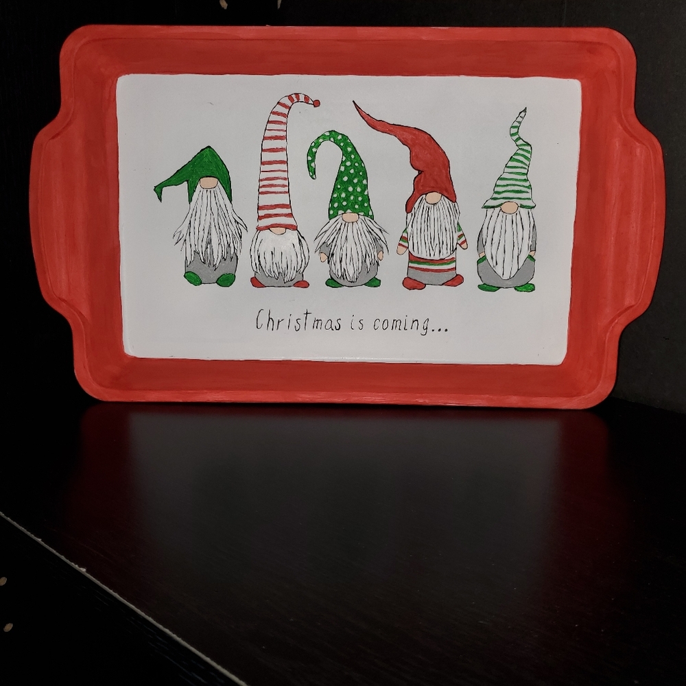 Gnomes Decorative Christmas Tray